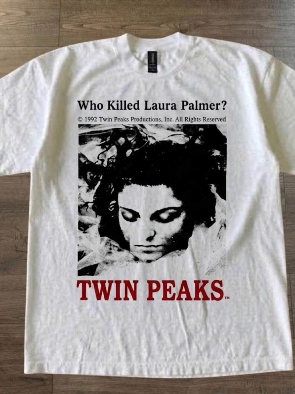 Twin Peaks 'Who Killed Laura Palmer?' White Short Sleeve Tee